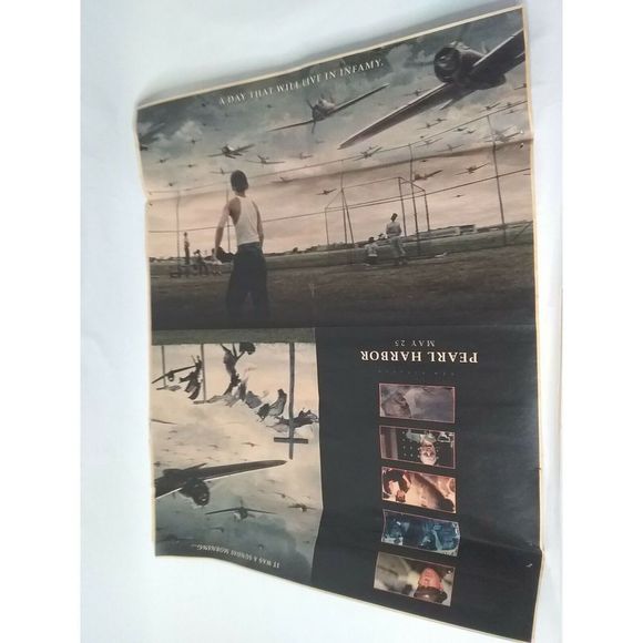 Pearl Harbor 2 sided Advertisement Ad Poster Airplane War Plane Aircraft Movie - Picture 2 of 6
